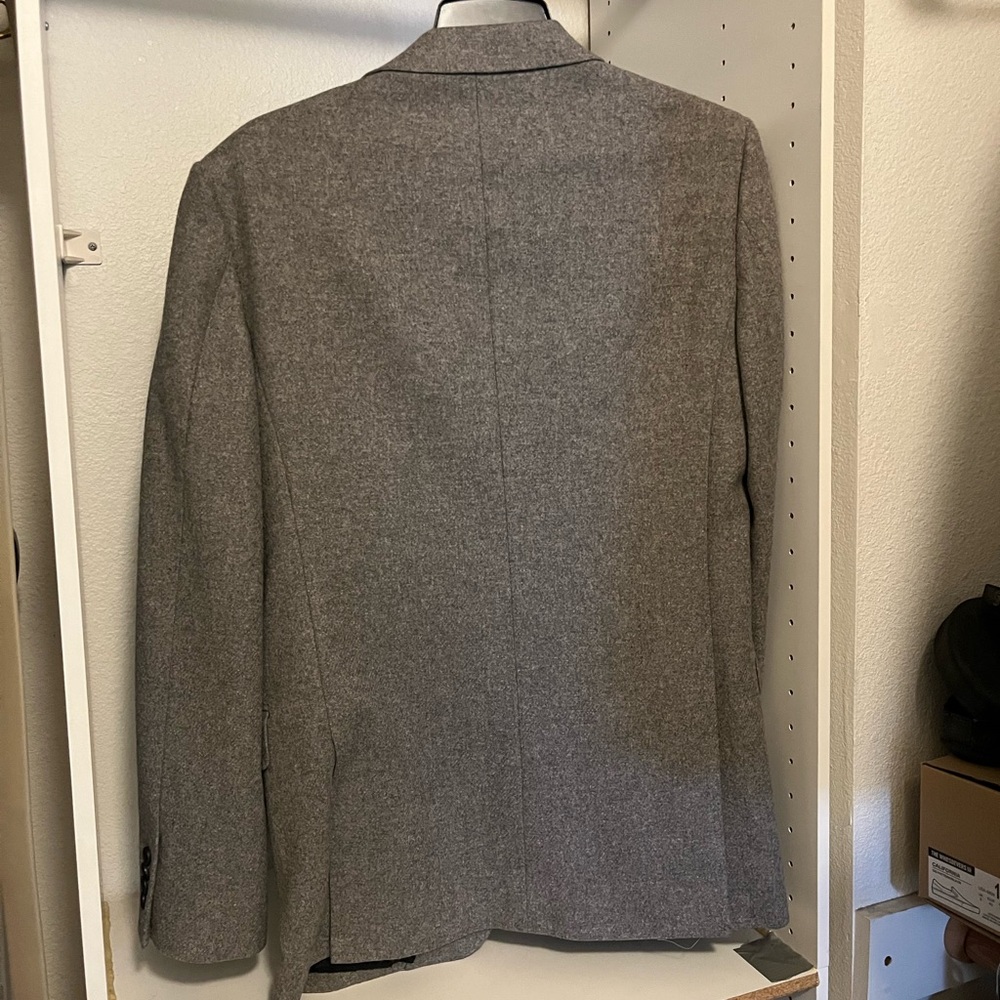 Wool Men's Gray Blazer - Picture 3 of 3